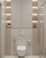 Bathroom Niche Cabinet With Led - (brushed Gold) Quadruple