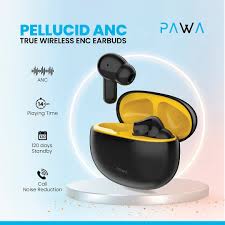 PAWA PELLUCID ANC TRUE WIRELESS EARBUDS-YELLOW/BLACK