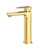 High-leg Basin Mixer Brushed Gold