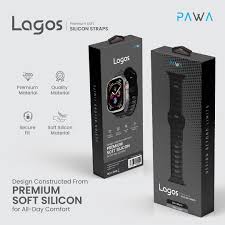 PAWA LAGOS PREMIUM SOFT SILCON STRAP 45/49mm-ULTRA BLACK