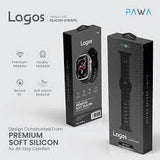 PAWA LAGOS PREMIUM SOFT SILCON STRAP 45/49mm-ULTRA BLACK