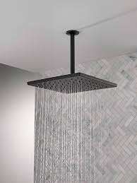 Brass Shower Head – 25×25 cm (Matte Black)