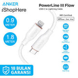 Anker Powerline III Flow USB-C With Lightning Connector 3FT(A8662H21)-White