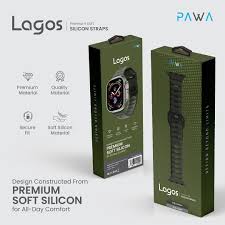 PAWA LAGOS PREMIUM SOFT SILCON STRAP 45/49mm-ASH GREEN