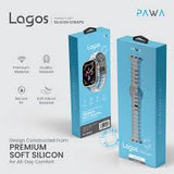 PAWA LAGOS LIMITED EDITION PREMIUM SOFT SILCON STRAP45/49mm-GREY/BLUE