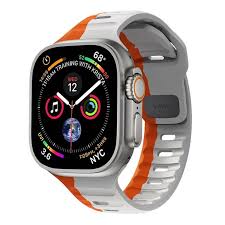 PAWA LAGOS LIMITED EDITION PREMIUM SOFT SILCON STRAP45/49mm-GREY/ORANGE