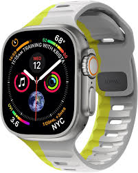 PAWA LAGOS LIMITED EDITION PREMIUM SOFT SILCON STRAP45/49mm-GREY/YELLOW