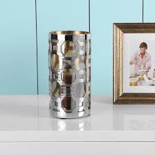 Silver Washstand Full Pedestal Basin with Clear Glass Basin