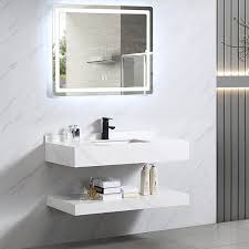 TC20-D80 Modern Bathroom Vanity Cabinet with LED Touch Mirror – Green & White (Set of 3)
