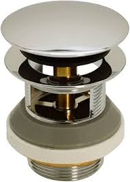 Pop Up Waste Puch Down - Round Silver