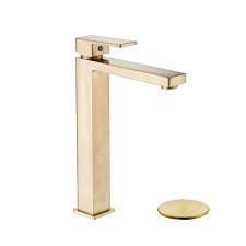 Single Lever Basin Mixer Faucet Without Waste High ( Brushed Gold)