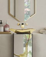 VM1087 Bathroom Mirror – 550×900mm | Gold Stainless Steel Frame (No Light)