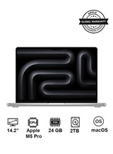 New 2026 Apple MacBook Pro MJLV4 14.2-Inch Liquid Retina XDR, M5 Pro 15-Core CPU & 16-Core GPU, 24GB RAM, 2TB SSD – Silver