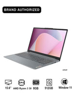 Lenovo IdeaPad Slim 3 15AMN8 15.6-Inch FHD Laptop, AMD Ryzen 3 30, 8GB RAM, 512GB SSD, AMD Radeon 610M Graphics, Windows 11, Arctic Grey