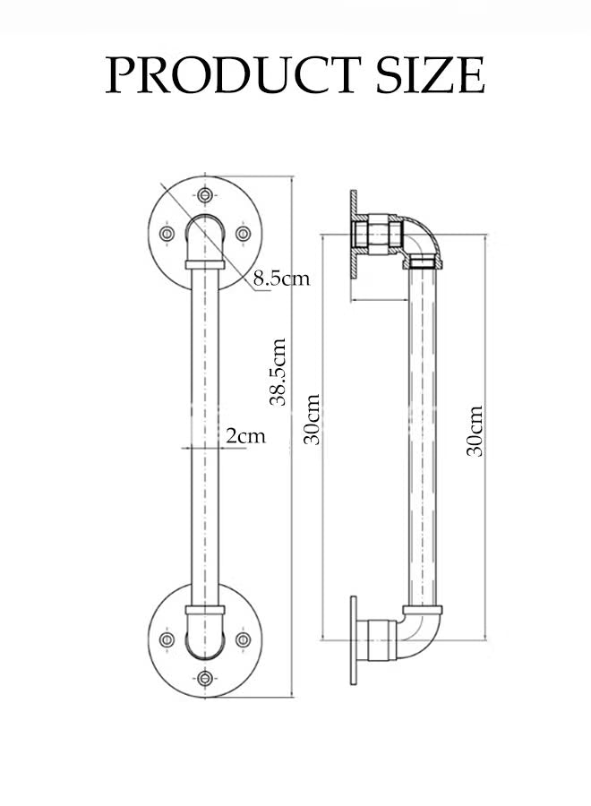 Metal Industrial Pipe Wall Handrail