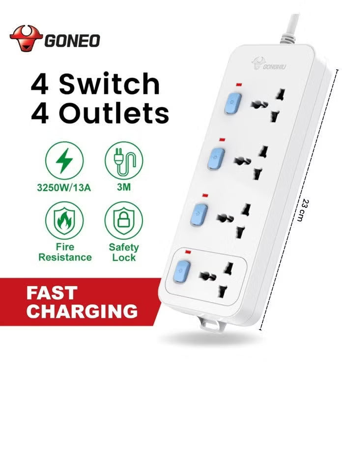 GONGNIU Universal Extension Socket D3040-50 5M Power Strip with 4 Universal Outlets