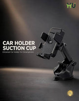 HU Car Phone Holder HAC-1033 – 360° Rotating Suction Cup Dashboard & Windshield Mount