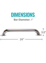 Textured Grab Bar – Shower, Toilet, Tub Rail