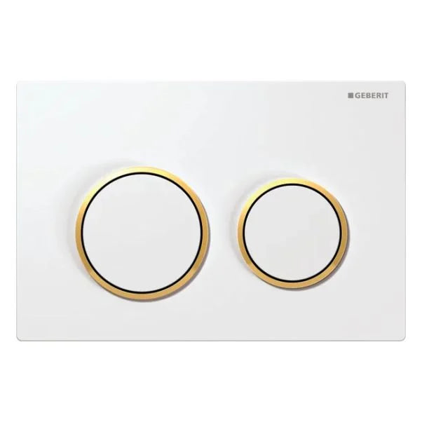 Geberit Omega20 Dual Flush Plate White/gold