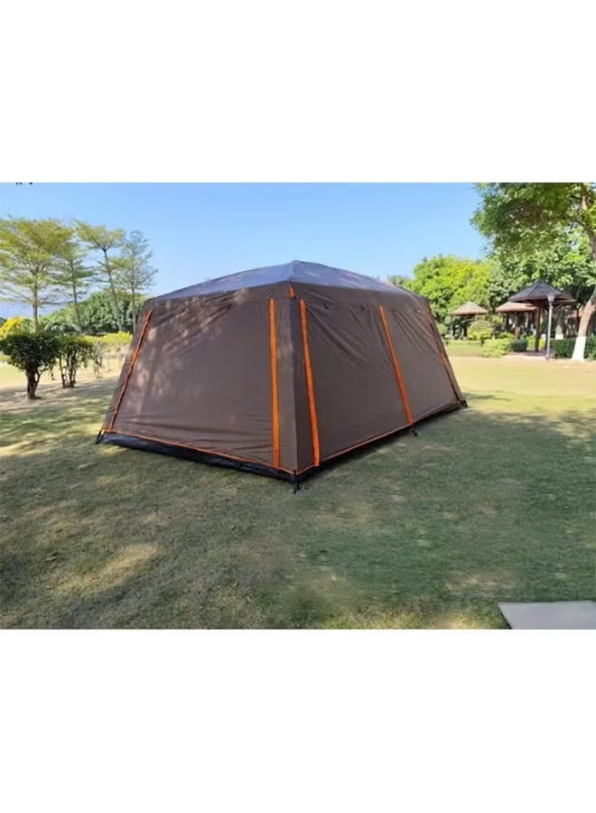 Toby’s New 8–12 Person Double Layer Outdoor Camping Tent – 430 × 305 × 200 cm Big Brown Tent