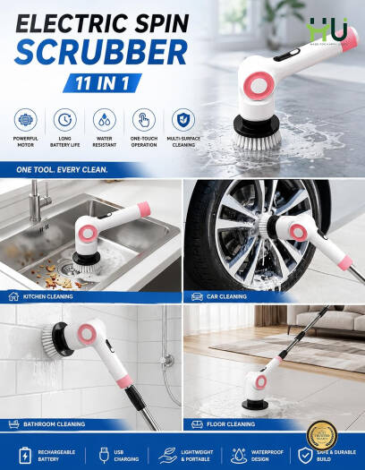 HHO-1005 HU Electric Spin Scrubber 11-in-1