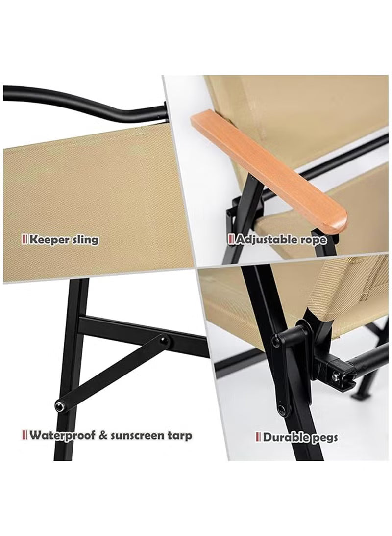 Toby’s Camping Chair-04 (WOOD) Folding Aluminum Alloy Chair with Armrest