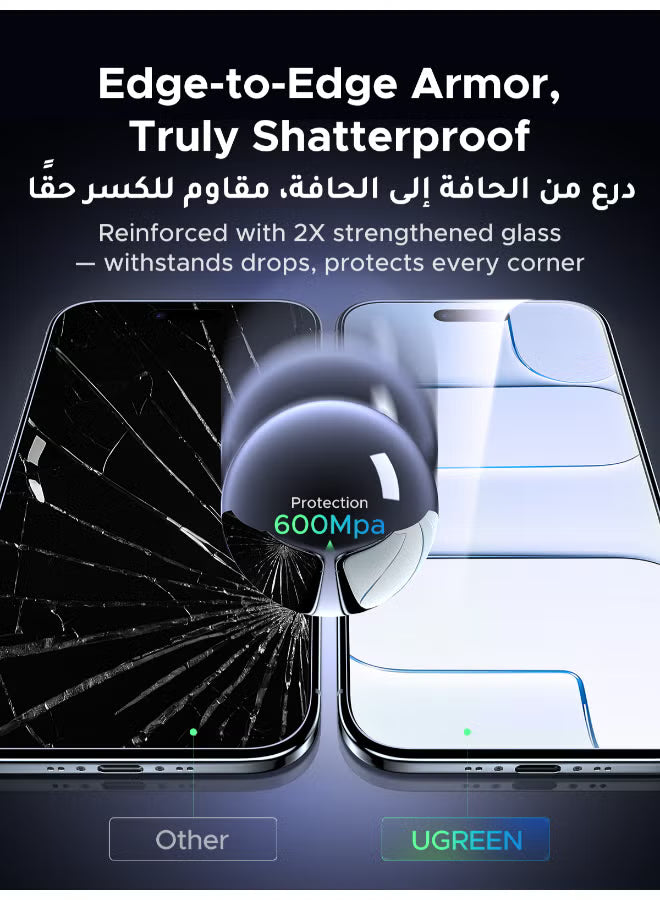 2Pack iPhone Air Screen Protector With Auto Alignment Kit  Ultra HD Clear， Scratch Resistant, Military-Grade Protection, Easy Installation, Anti-Fingerprint, Bubble Free Glass Film