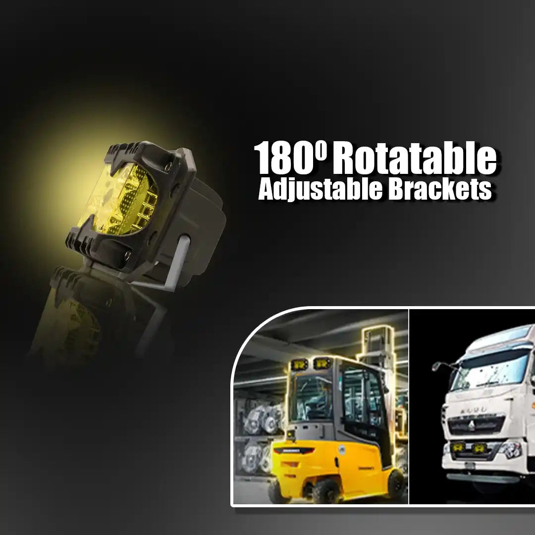 Toby 4-Inch 50W LED Headlight Pair – Yellow, IPX5, 6000K