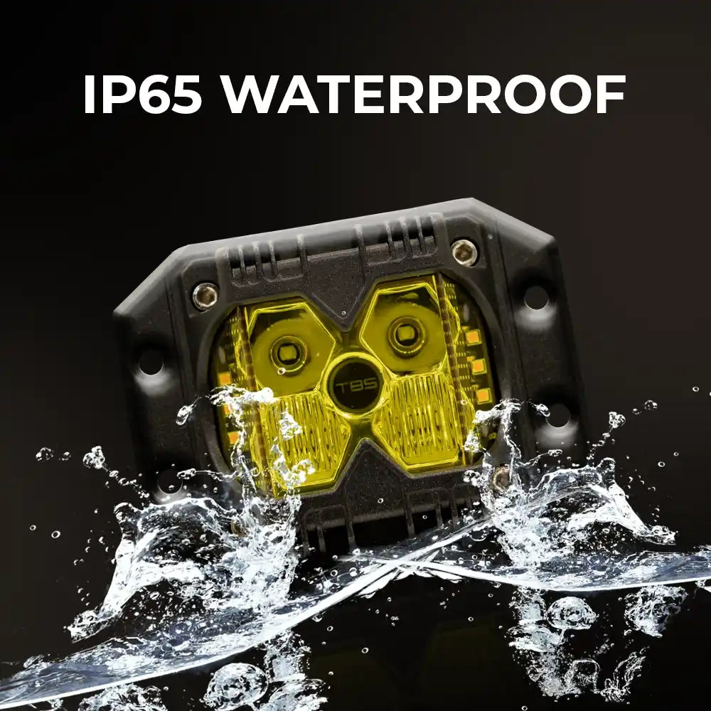 Toby 4-Inch 50W LED Headlight Pair – Yellow, IPX5, 6000K