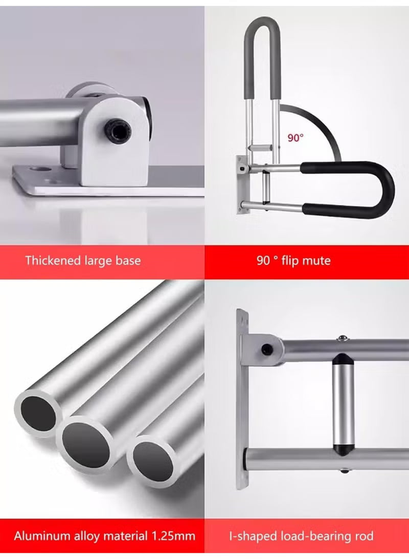 Foldable Toilet Grab Bar with Black Sponge