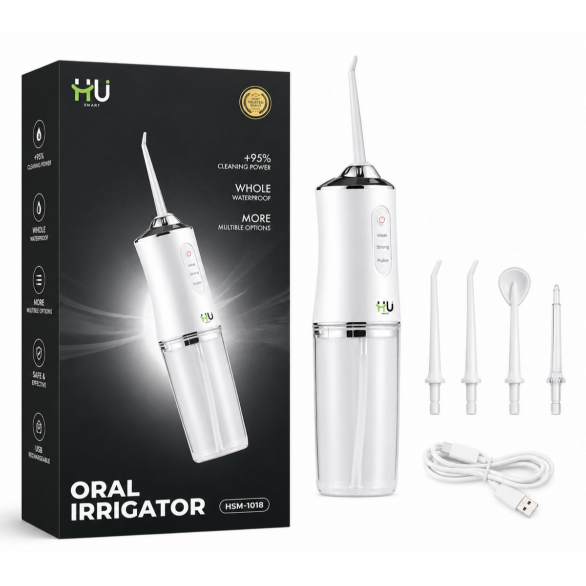 HSM-1018 Waterproof Oral Irrigator with 3 Modes & 220 ml Tank