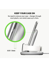 BoostCharge Pro 3-In-1 Wireless Charger - 7.5W Fast Qi Certified For iPhone 15/14/13/12/11 Series, Earlier Models, Apple Watch Series 5/4/3/2/1, Airpods Pro And QI Enabled Devices White