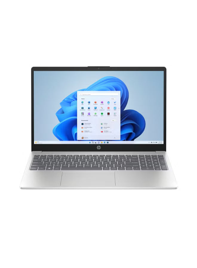 HP 15-fc0075nia Laptop, AMD Ryzen 7 5825U, 16GB RAM, 1TB SSD, 15.6-Inch FHD Display, AMD Radeon Graphics, Windows 11, Backlit English/Arabic Keyboard, Silver