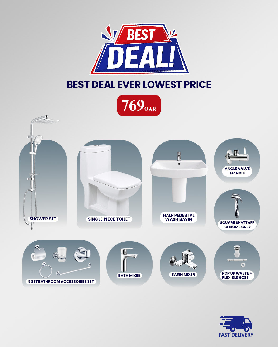 Bathroom Accessories Set Combo