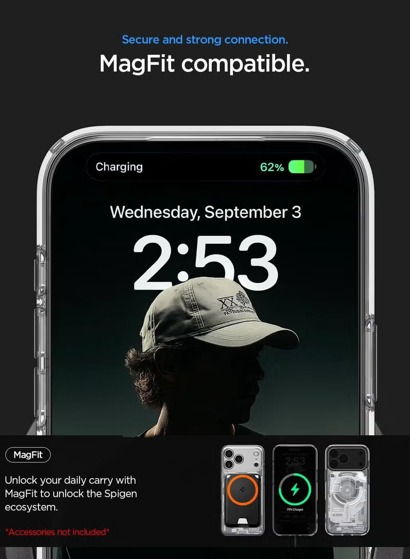 Ultra Hybrid MagFit iPhone 17 Pro Max Case Cover with MagSafe (2025) - Zero One Black