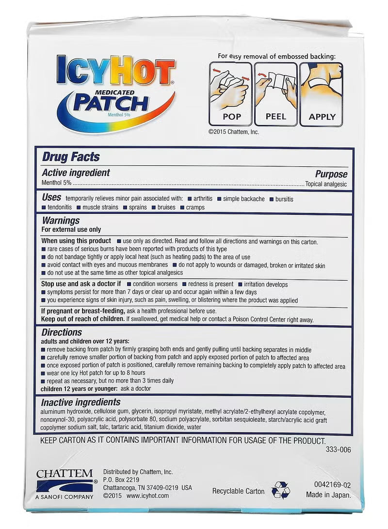 Icy Hot Medicated Patch – Extra Strength