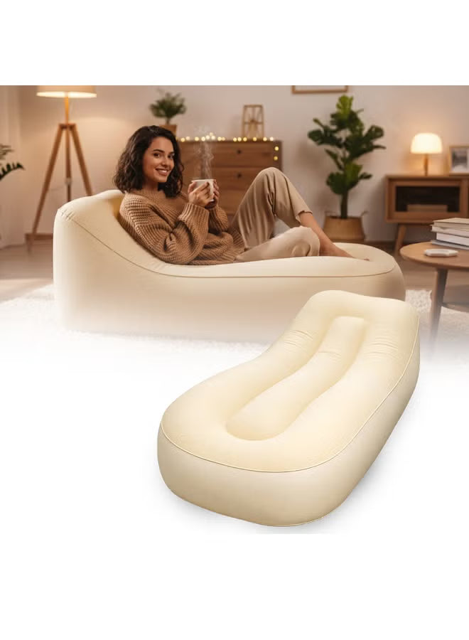 Toby’s Rechargeable Inflatable Air Sofa 176 × 58 × 68 cm with Built-in Pump – Camping & Home