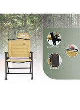 Toby’s Camping Chair-04 (WOOD) Folding Aluminum Alloy Chair with Armrest