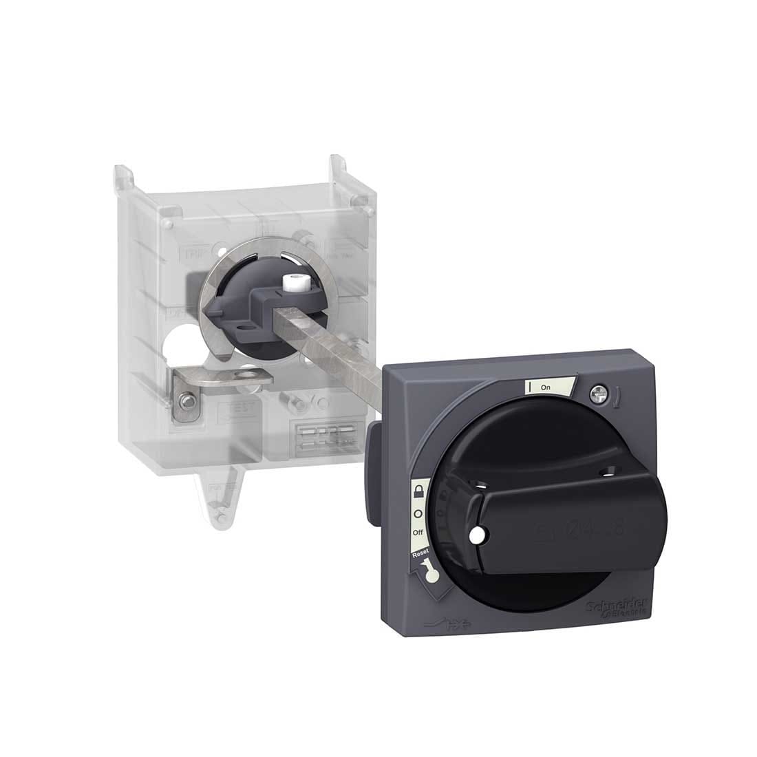 شنايدر - طقم مقبض دوار ممتد، Tesys GV3، IP54، مقبض أسود، بدون مؤشر فصل، لـ GV3L-GV3P، رقم قطعة المورد: GV3APK01 قطر