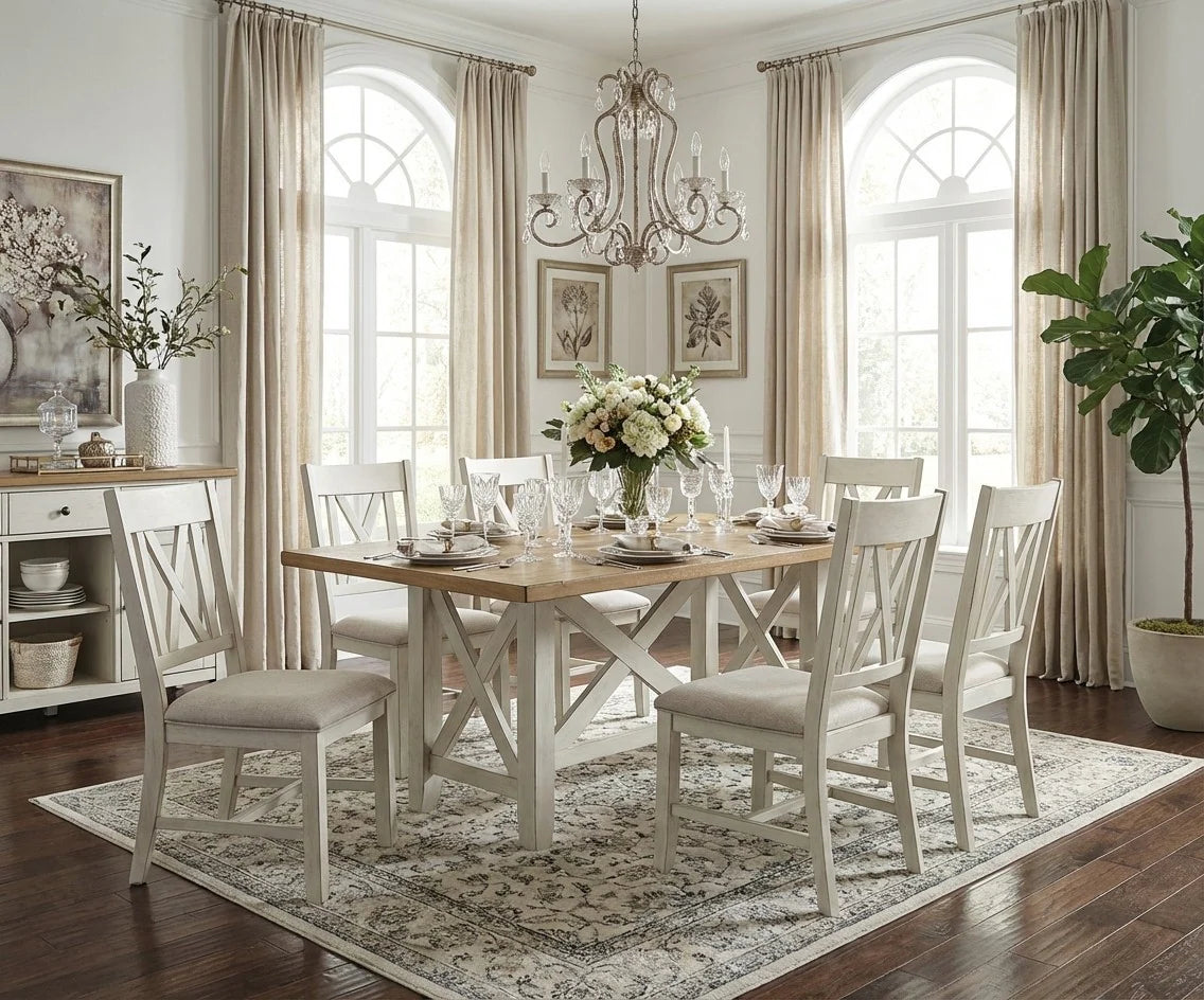 Zinnia Dining Table Set (1+6)