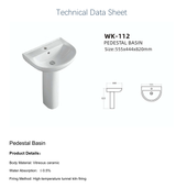 Pedestal Wash Basin 555*444*820