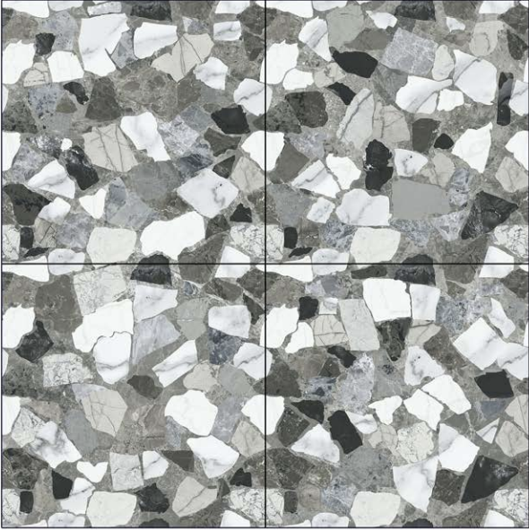 Black and White Mosaic Outdoor Tile 7035 400×400×16mm