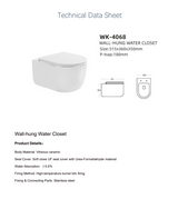 Wall Hung Toilet 515 × 360 × 350 mm