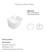 Wall Hung Basin 496*442*383