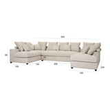 Elise Fabric Corner Sofa with Pouf – 1955/04