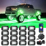 Upgraded RGB LED Rock Light Multicolor Set with Bluetooth Controller