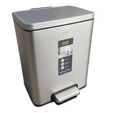 Square Dustbin Pedal Type Matt Steel 20l