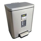 Square Dustbin Pedal Type Matt Steel 20l