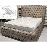 Base &  Headboard (200x180) - With Button Rankoussi (beige)