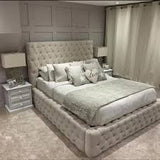 Base &  Headboard (200x180) - With Button Rankoussi (beige)
